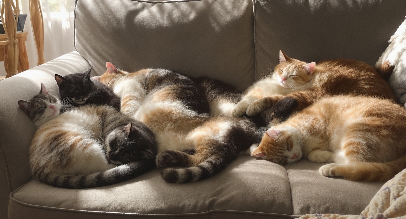 様々な寝方をする猫たち