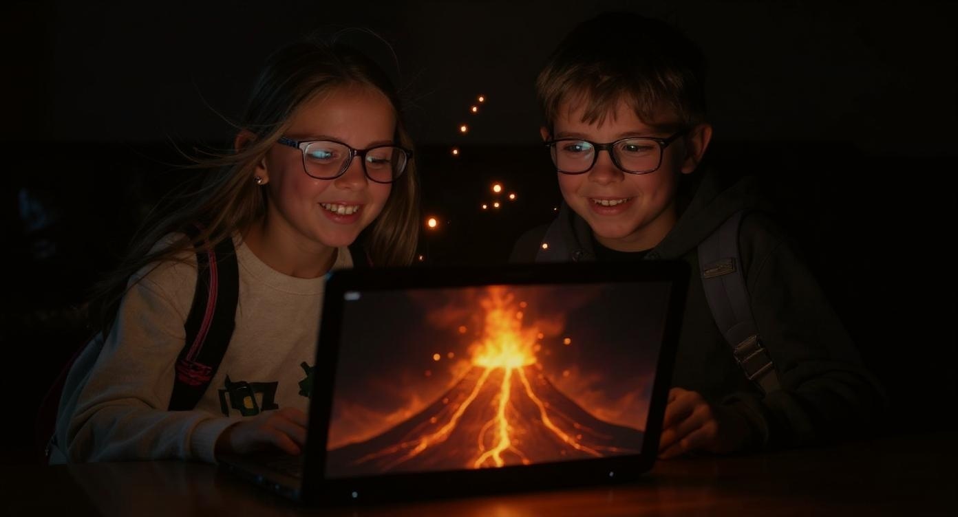 Watching volcano animation