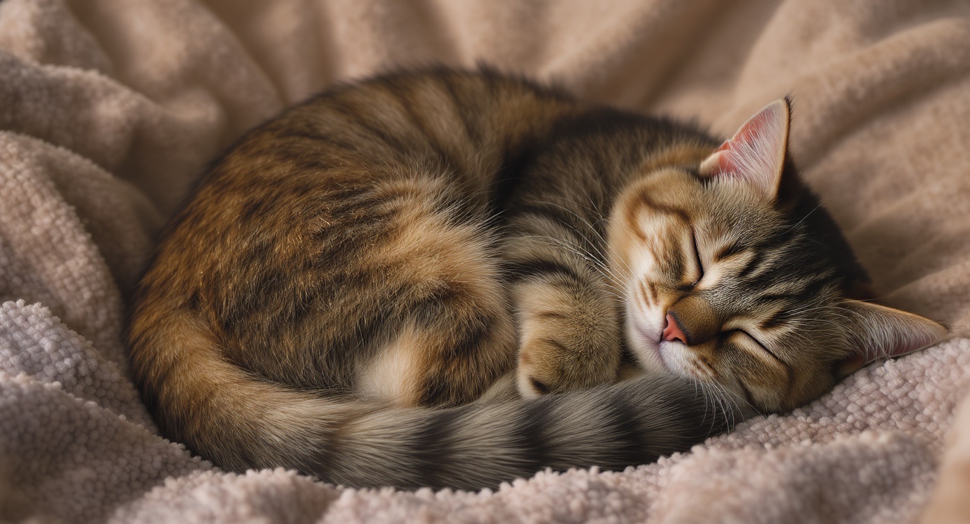 アンモナイト寝をする猫