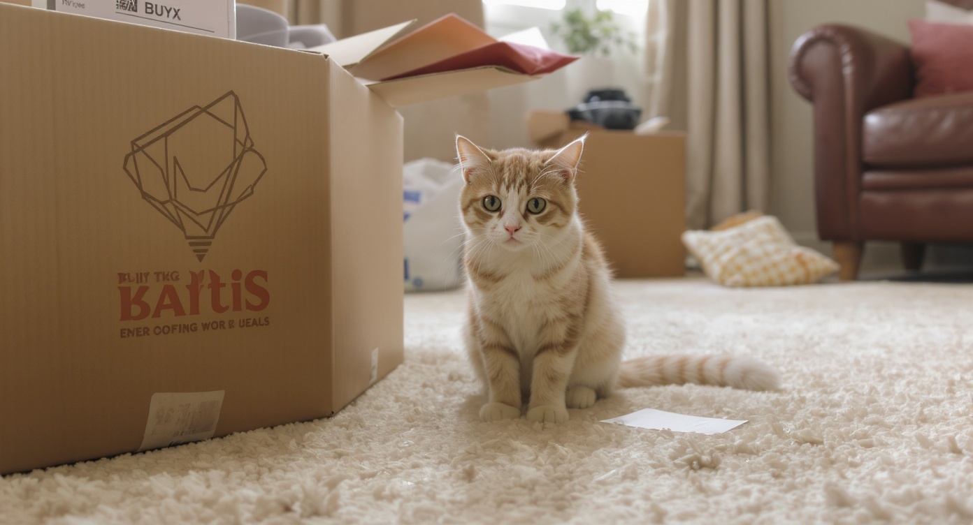 環境変化に困惑する猫