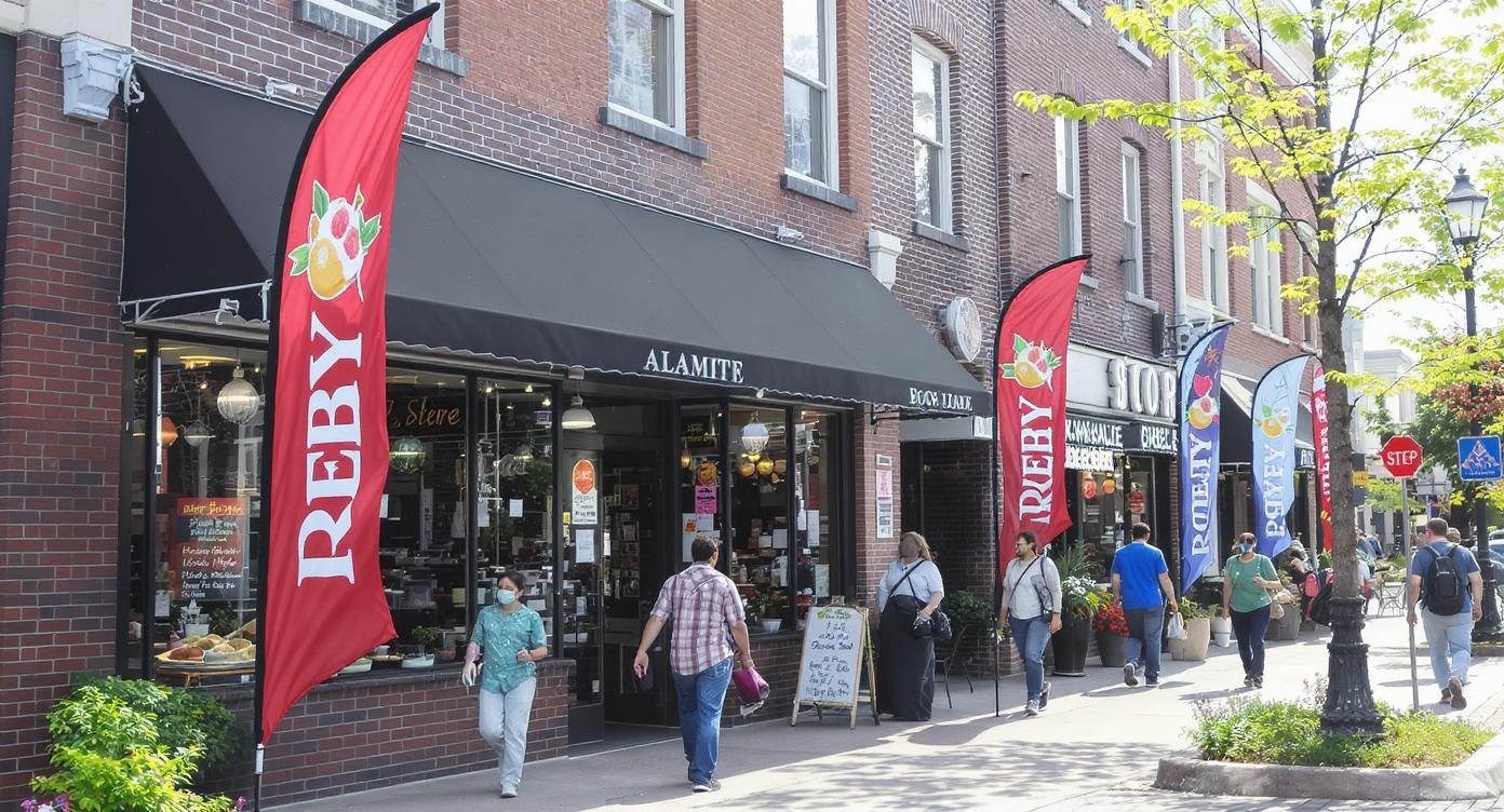Business Success Story with Feather Flags