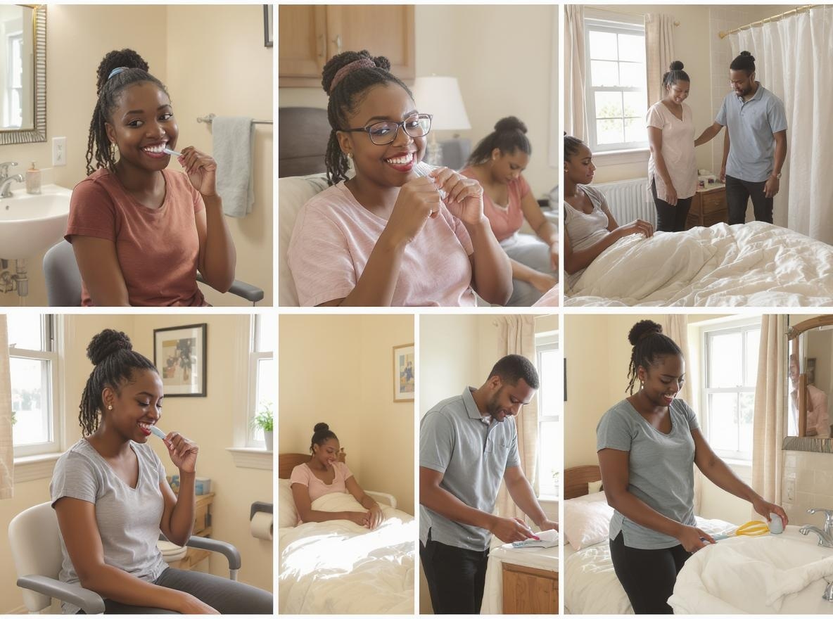 Young adults with disabilities enjoying daily living activities