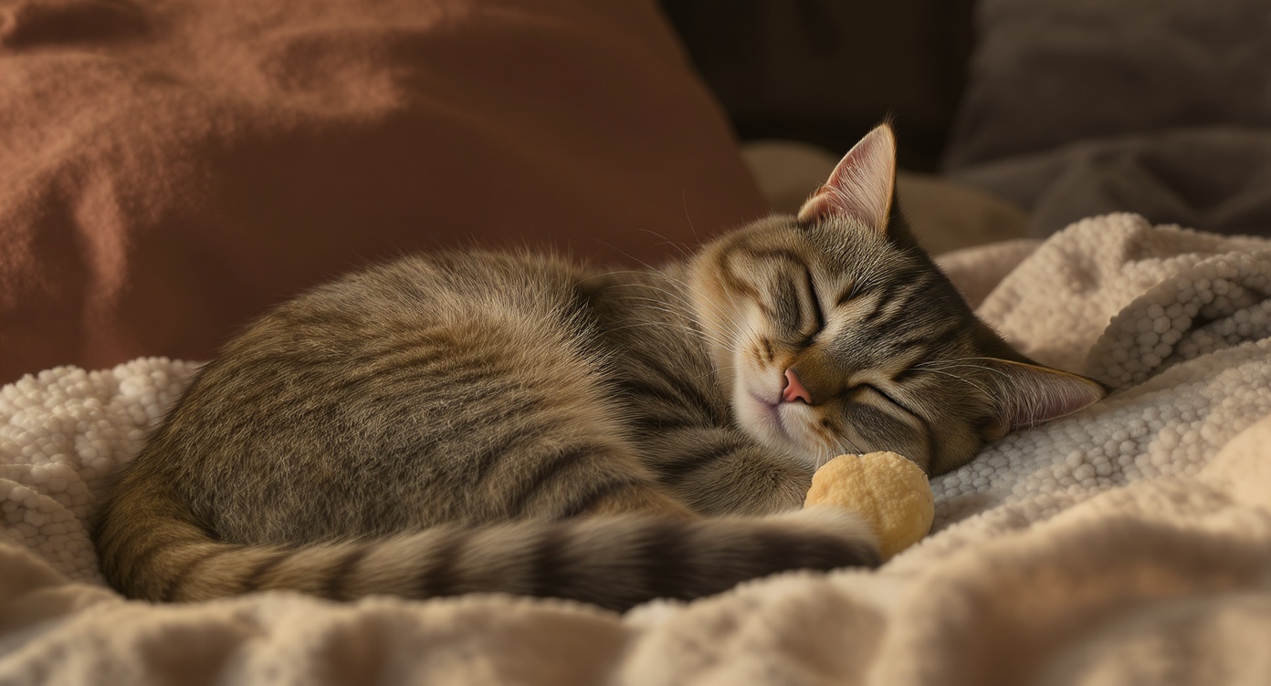 眠る前にふみふみする猫