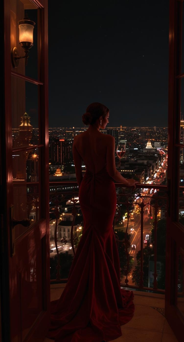 Sophisticated woman with wine