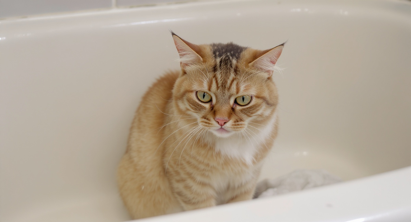 水を嫌がる猫