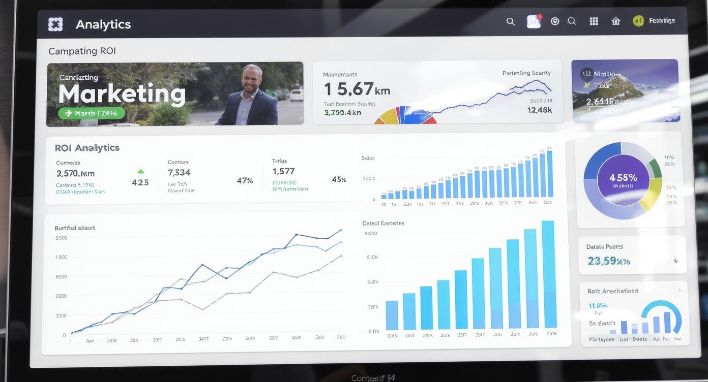 Marketing ROI analytics dashboard showing banner campaign performance