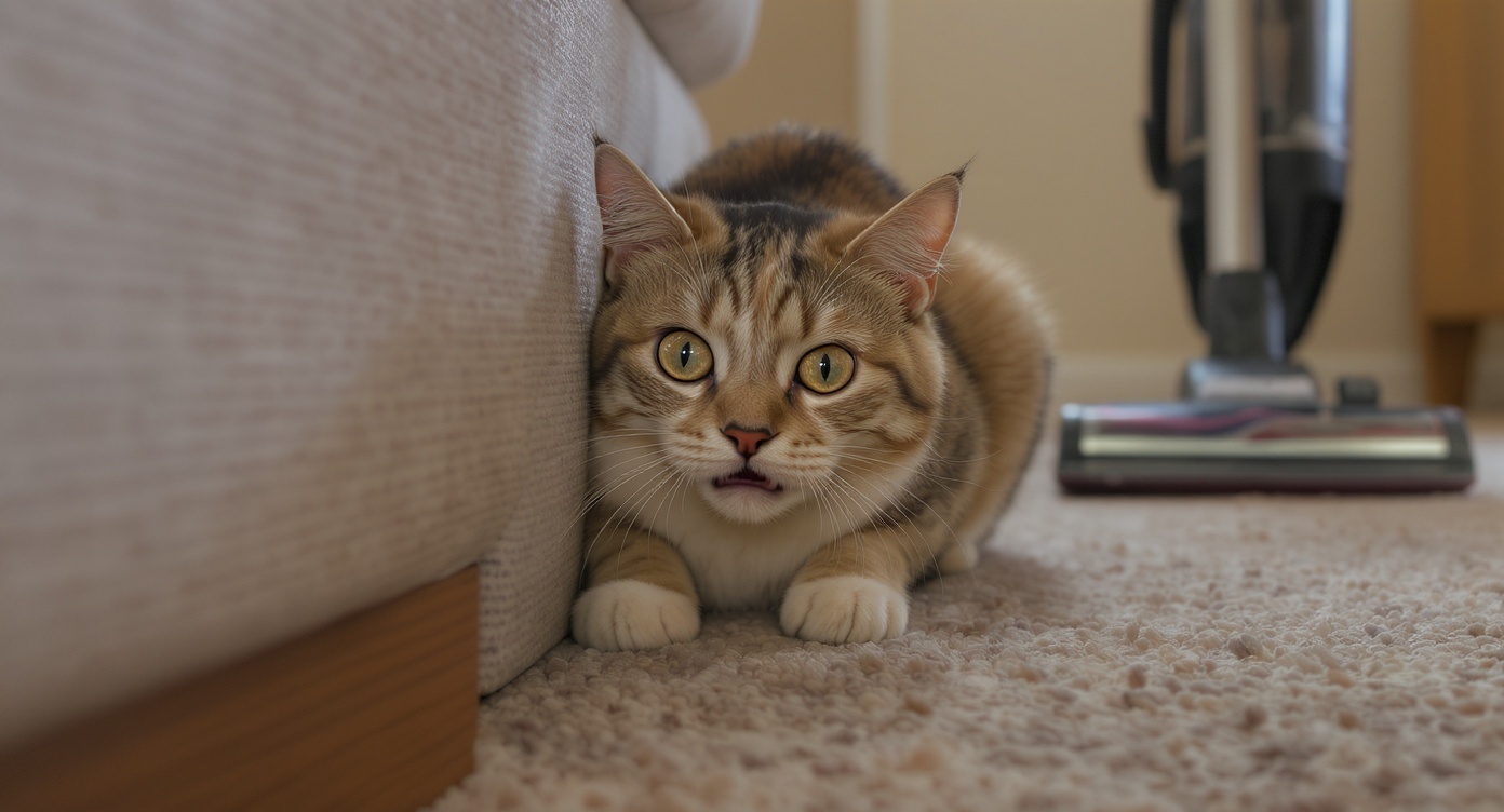 大きな音に驚く猫