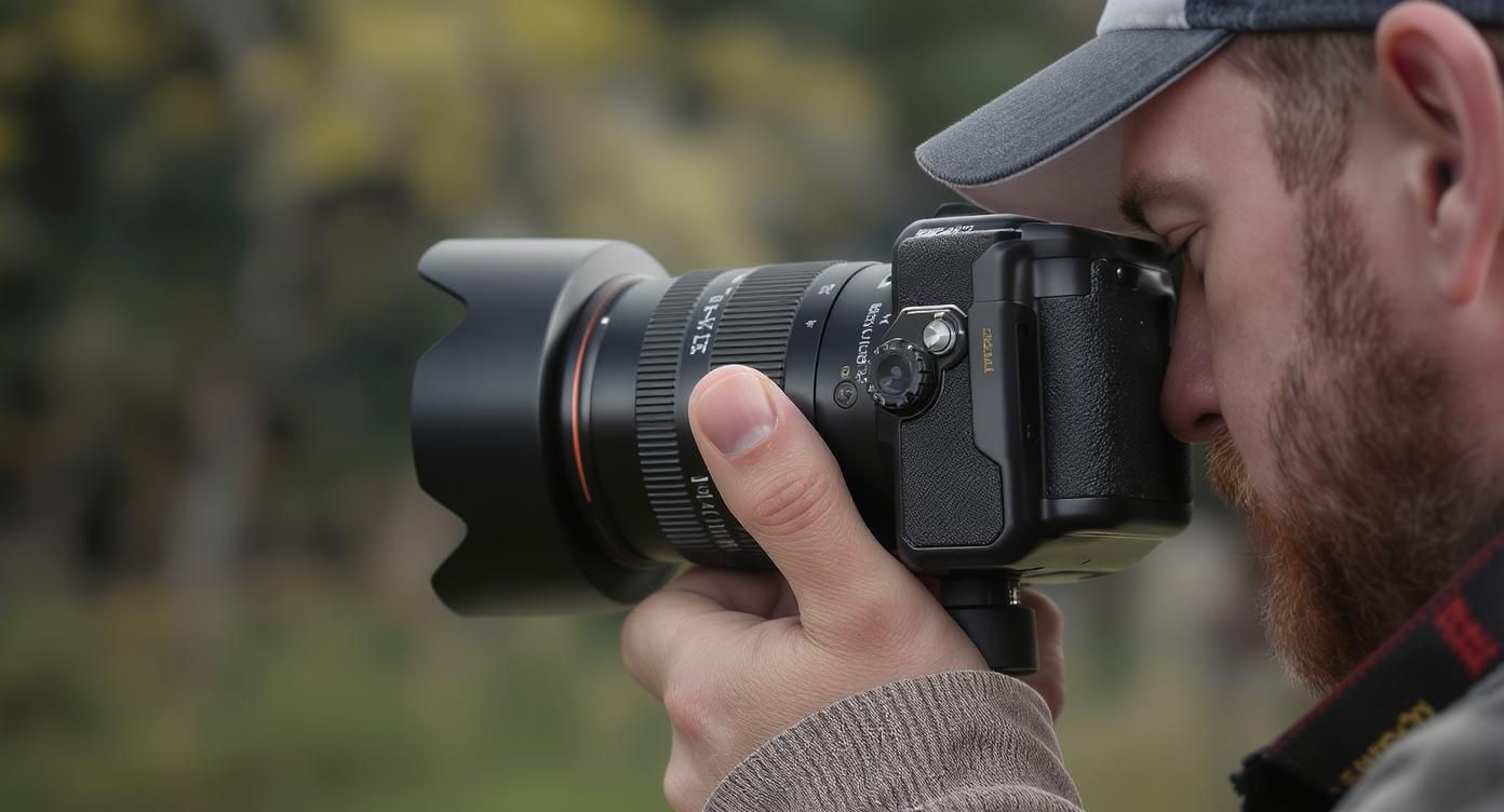 Professional Photographer Using Camera Control