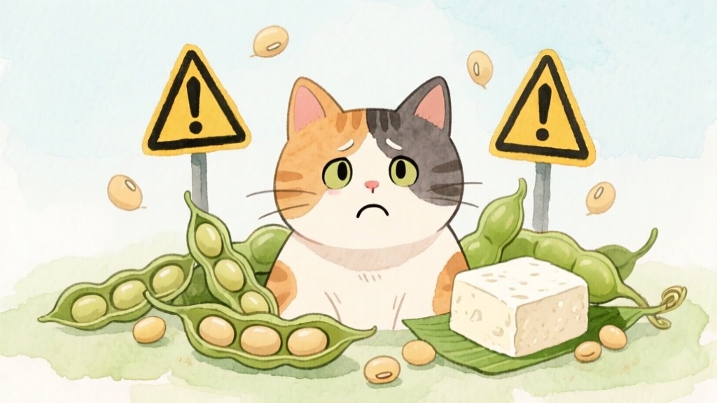 大豆アレルギー注意のイラスト