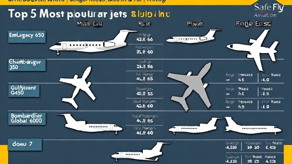 Most popular private jets Middle East comparison chart