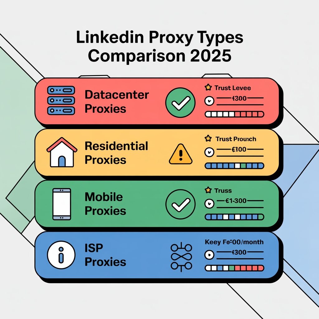 LinkedIn Proxy Types Comparison Infographic