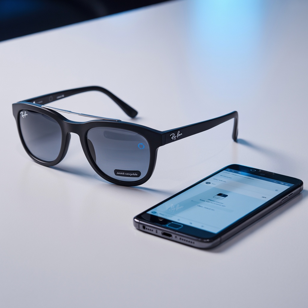 Ray-Ban Meta smart glasses connected to Android smartphone via Bluetooth