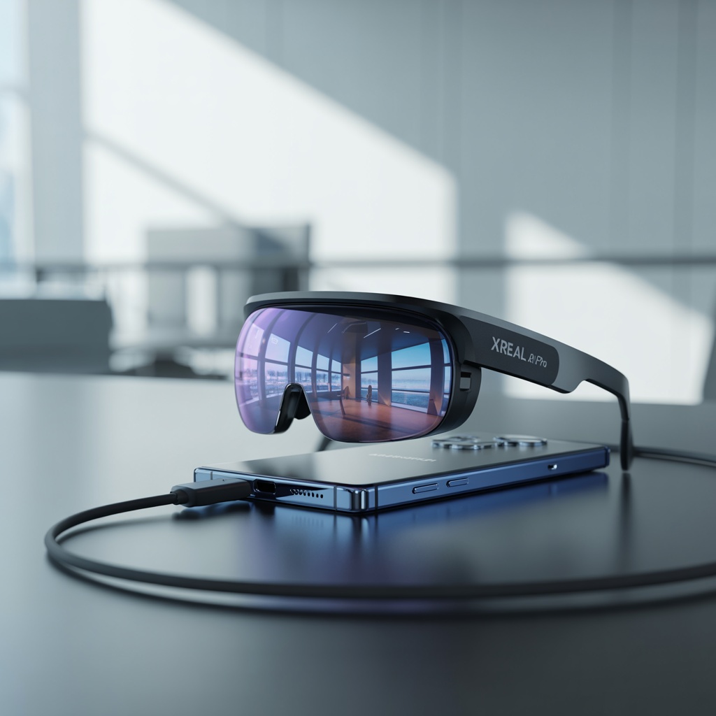 Samsung DeX with Xreal glasses displaying virtual desktop