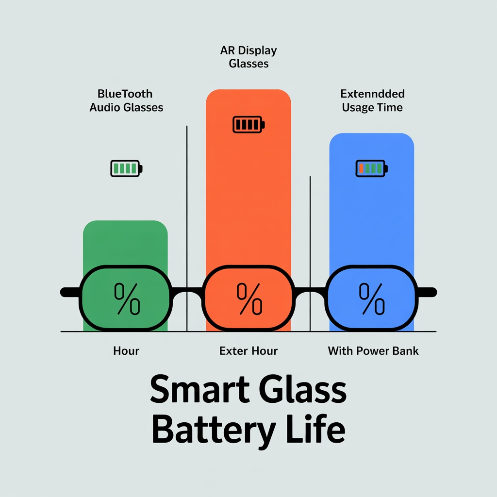 Battery drain comparison chart for different smart glasses types