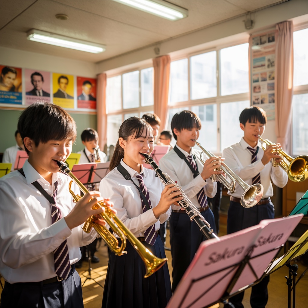中学生吹奏楽部の練習風景