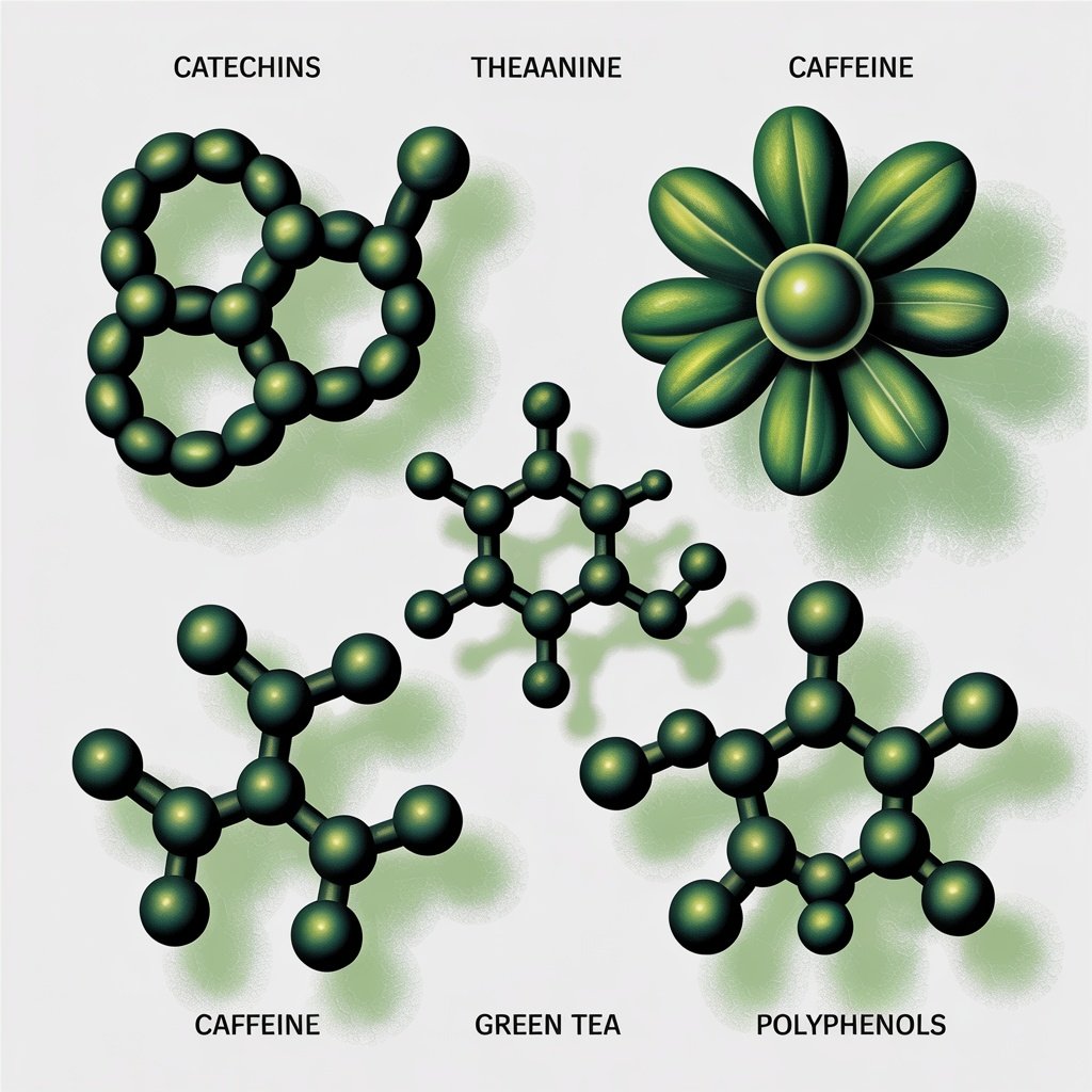 녹차 성분 다이어그램