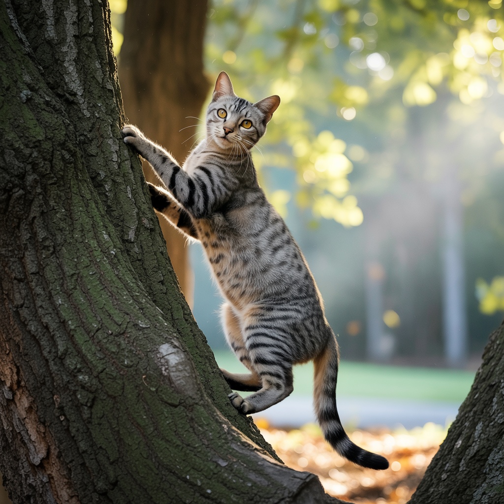木登りする猫