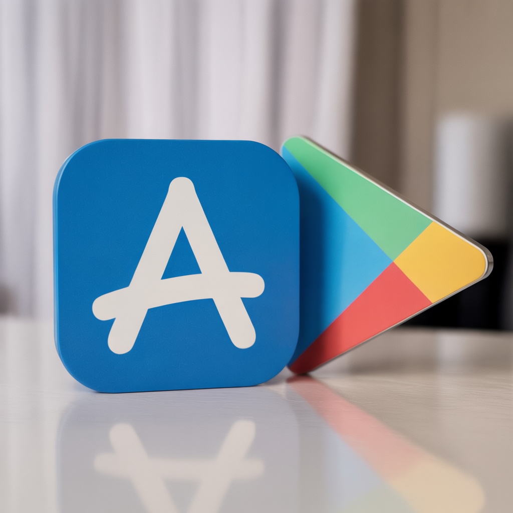 App StoreとGoogle Playのアイコン