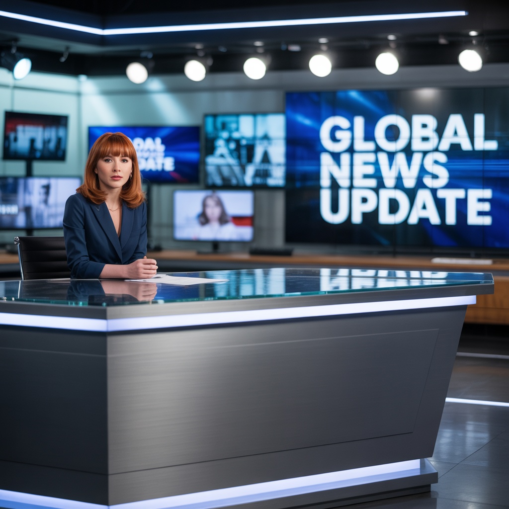 News Broadcasting Studio Background