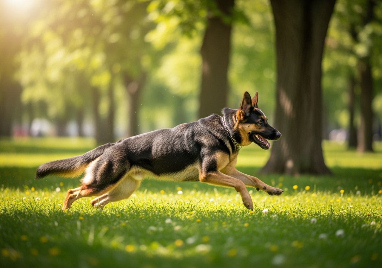 Fitter Hund beim Laufen