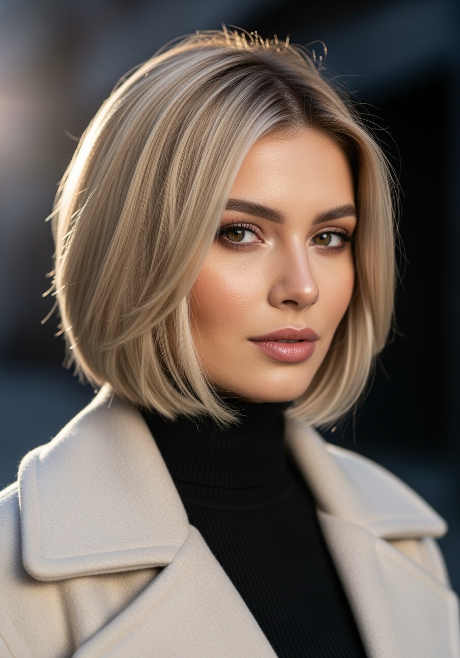 Layered Bob with Blonde Highlights
