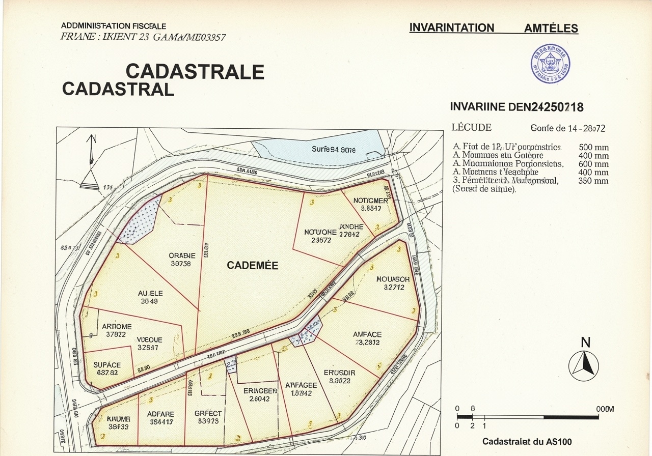 Document cadastral avec références fiscales