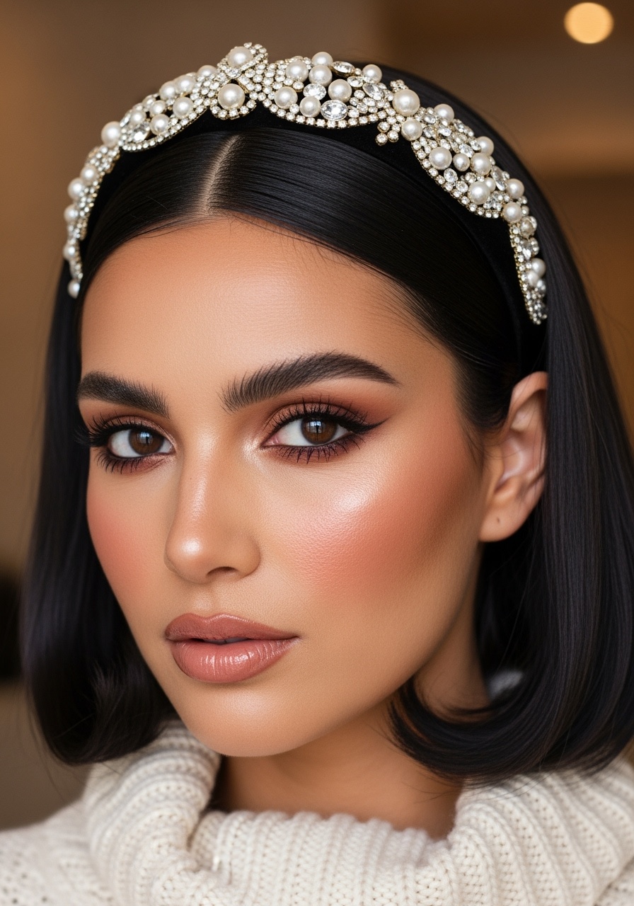 Glossy Bob with Statement Headband