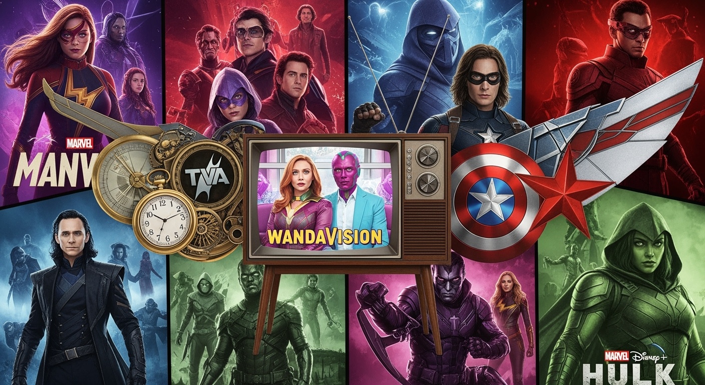 Коллаж сериалов Marvel Disney+