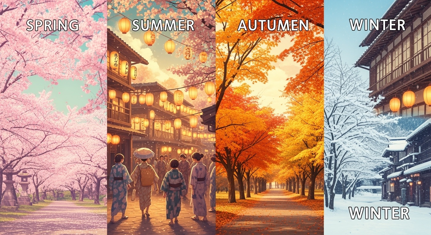 四季の美しい日本の風景