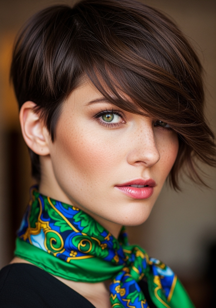 Modern Pixie with Textured Bangs