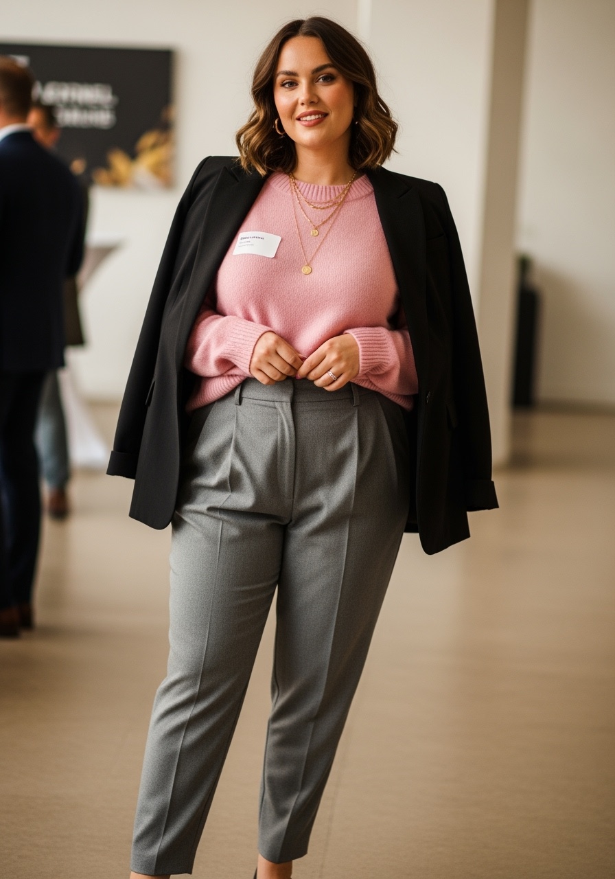 Soft Pink Feminine Professional