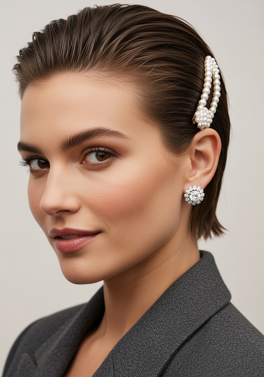 Short Polished Crop with Glam Accessories