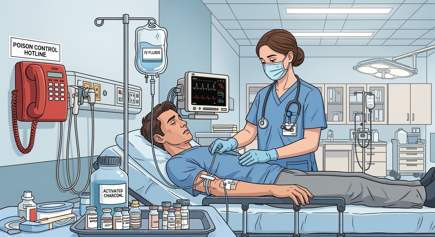 Emergency poisoning management in healthcare setting