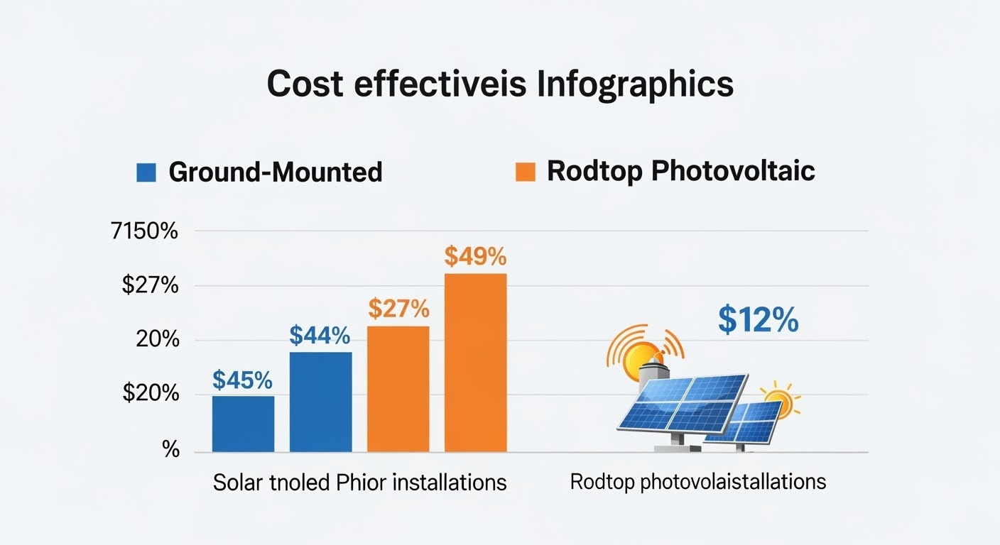Infographie comparative des coûts d'installation photovoltaïque