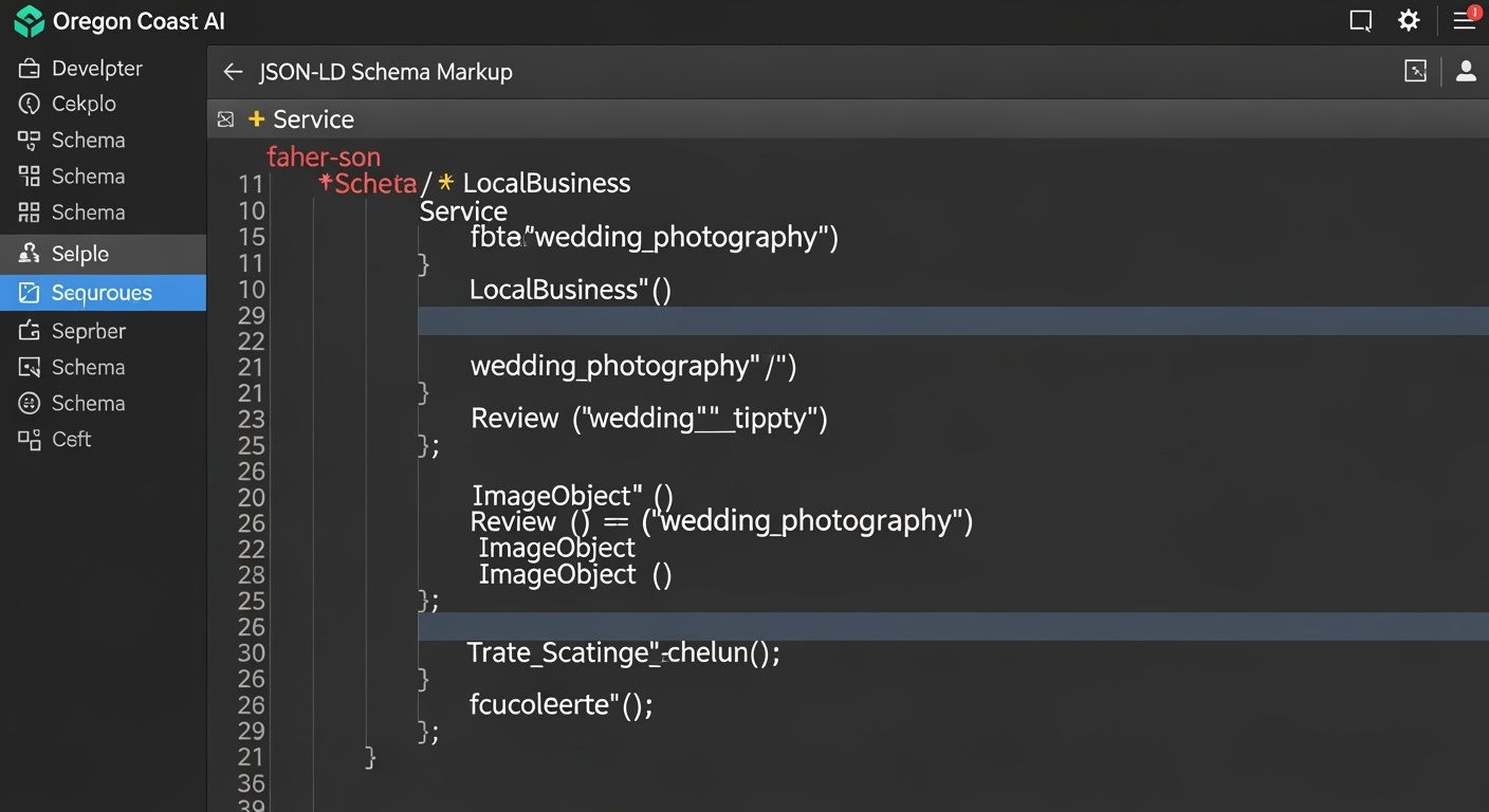Schema Markup code example for wedding photographers