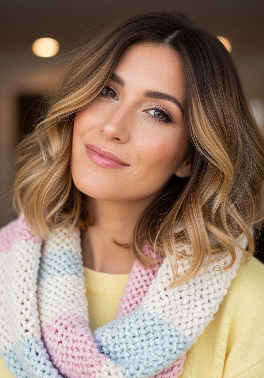 Warm Honey Balayage Layers