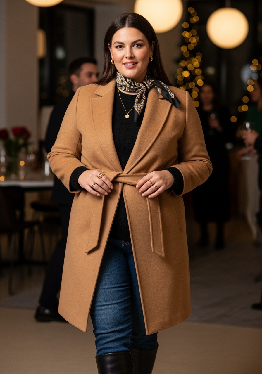 Belted Wrap Coat Polished Grace