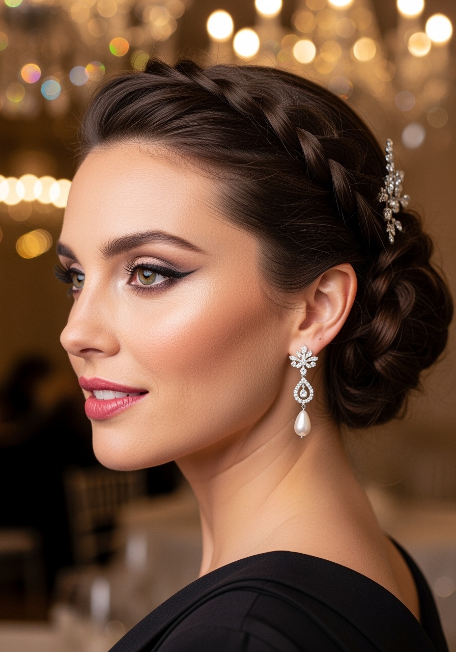 Formal Side Bun with Braided Detail