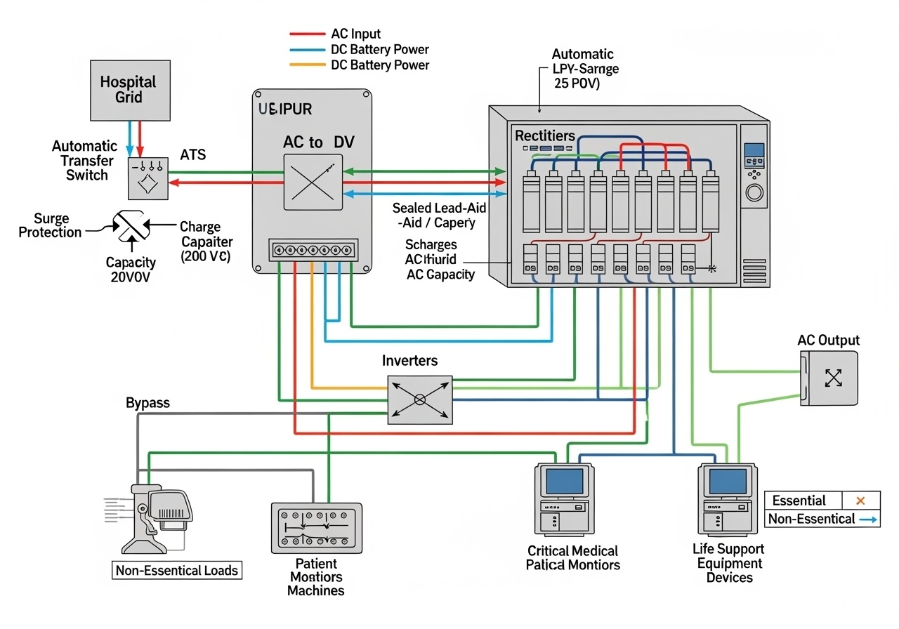 Medical UPS Technical System Diagram