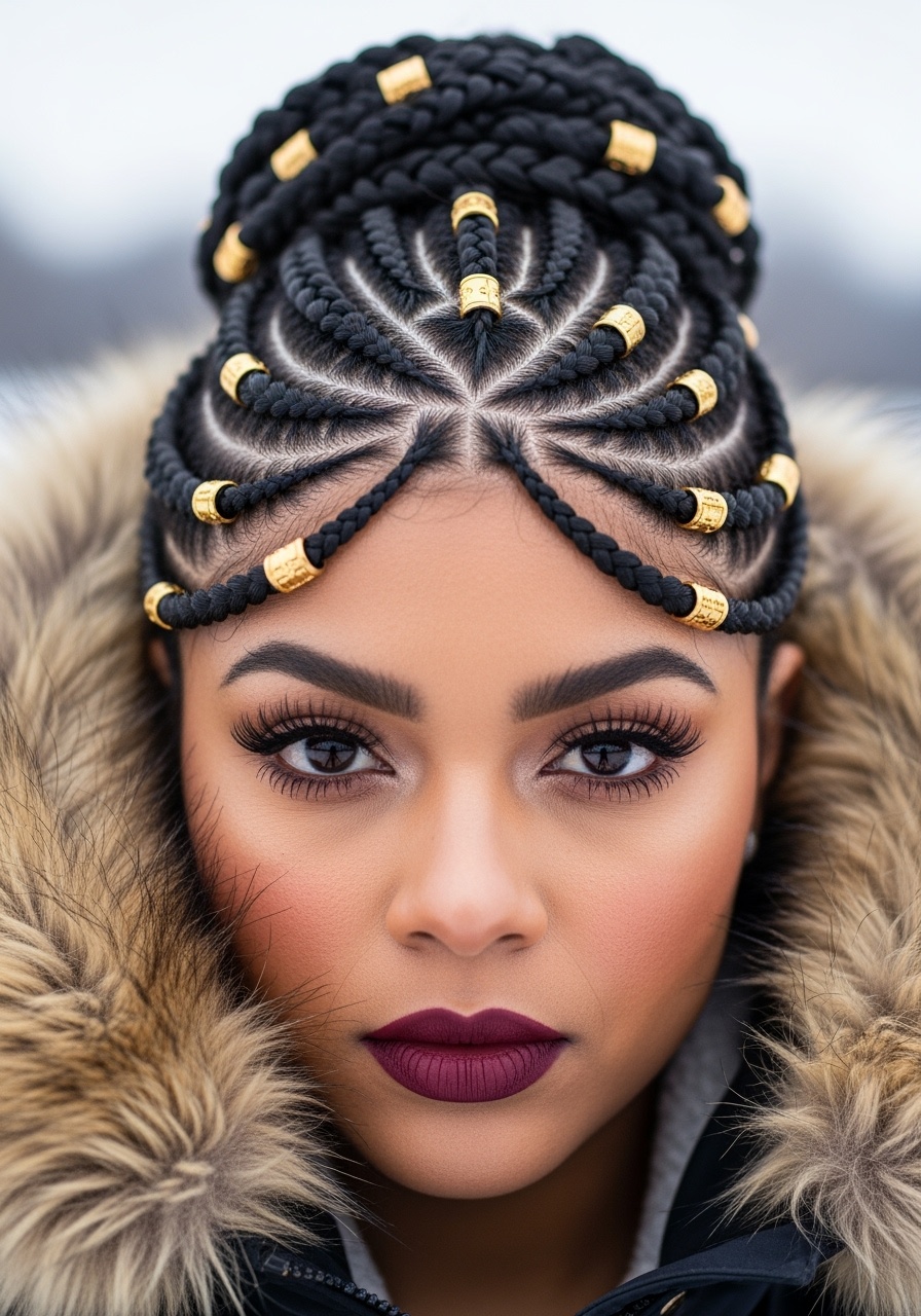 Protective Braided Updo for Winter
