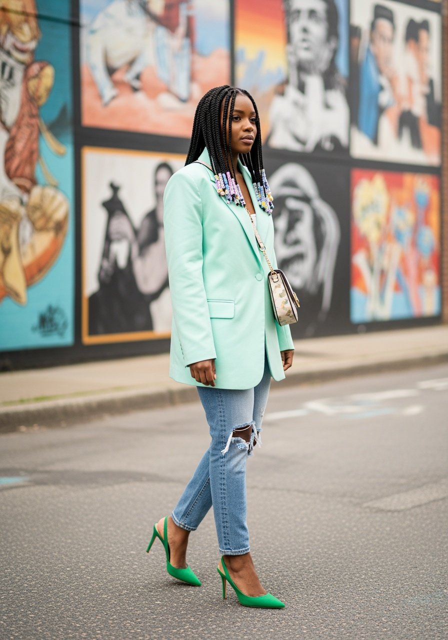 Cool Pastels and Denim Ease