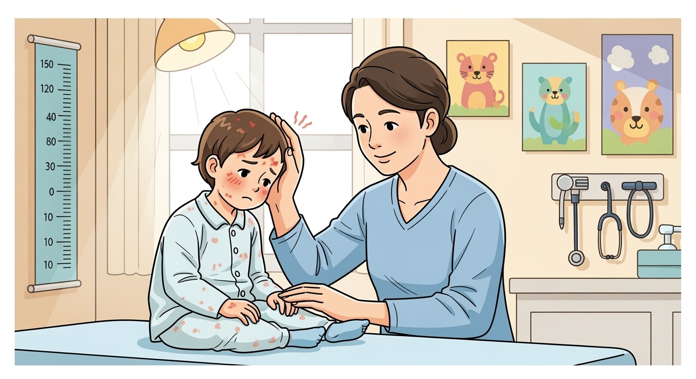 의료진이 어린 환자를 돌보는 따뜻한 이미지