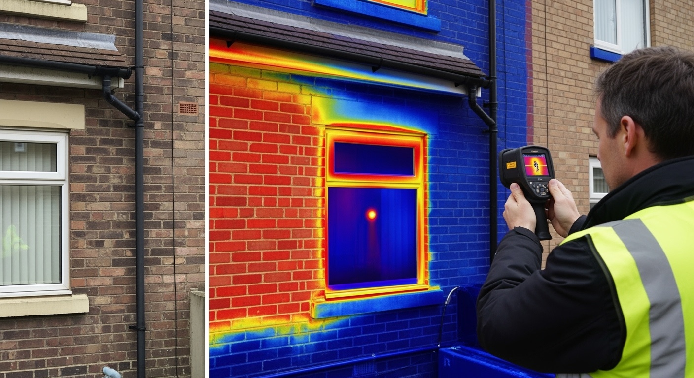 Thermal imaging survey technology revealing hidden property defects in Essex homes