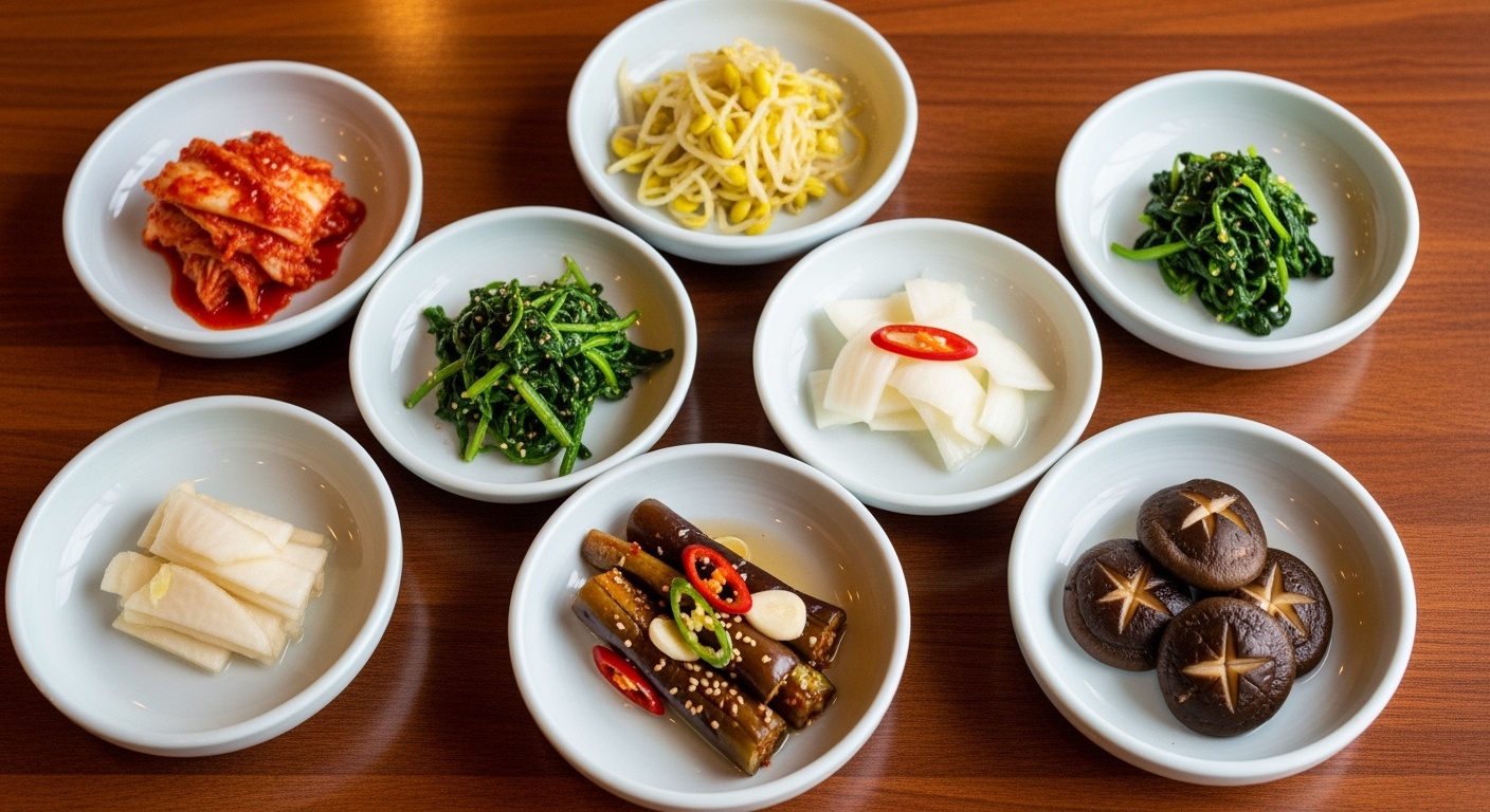 Assortiment de banchan coréens traditionnels