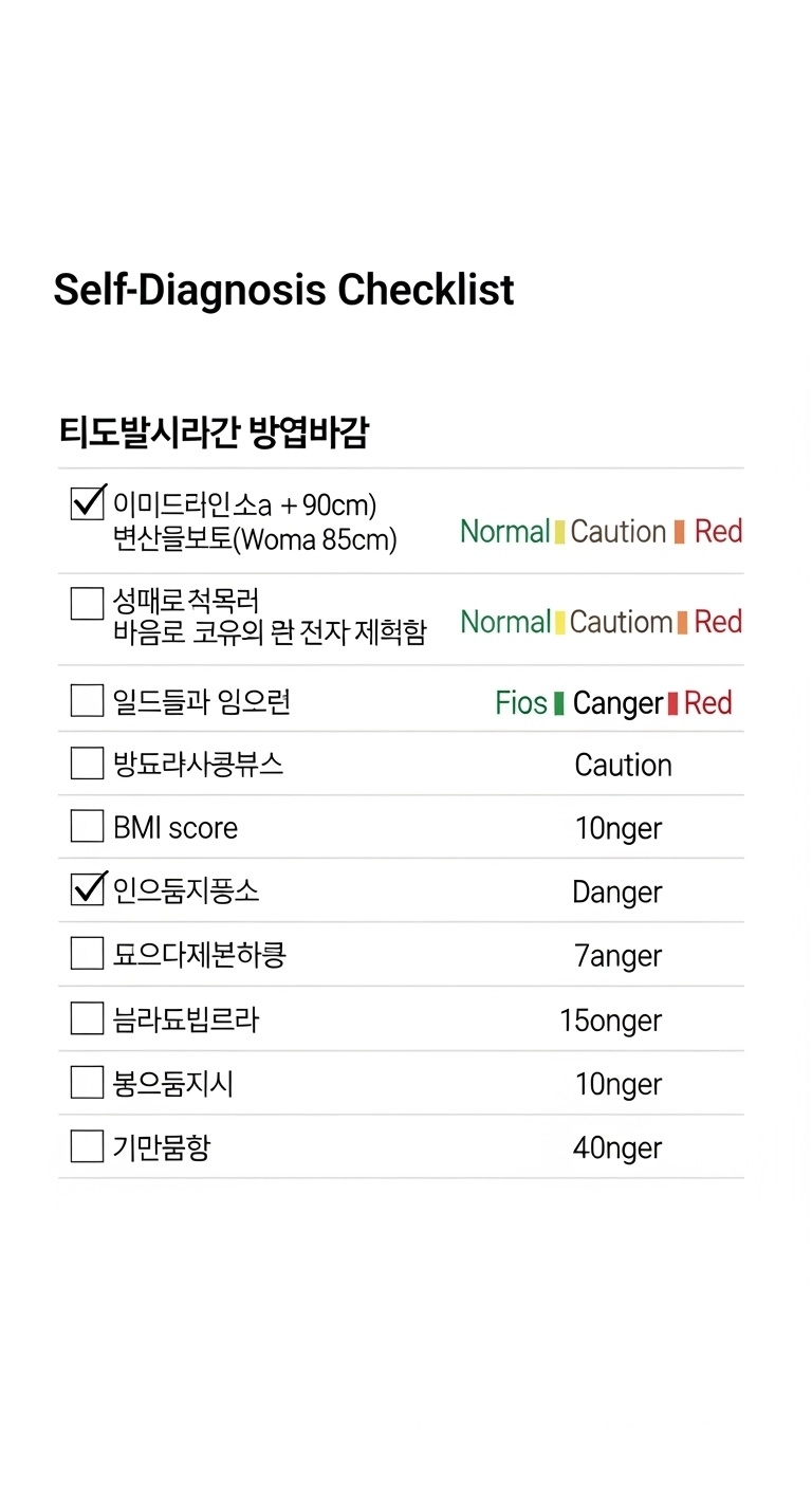 복부비만 자가진단 체크리스트