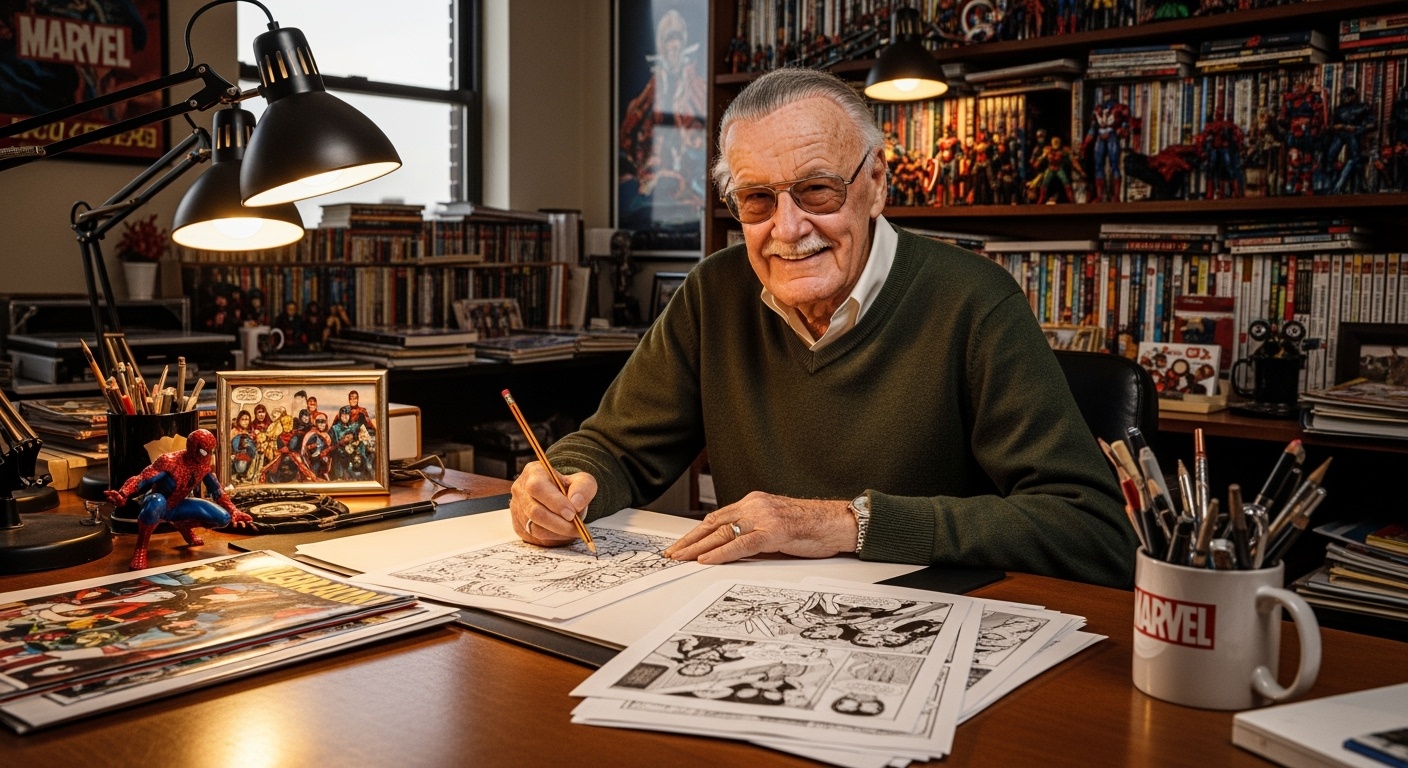 Стэн Ли за работой