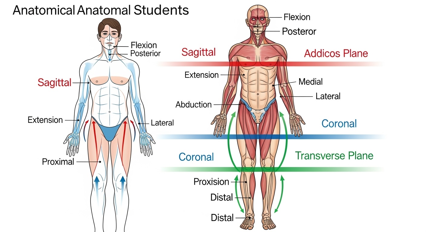 Anatomical Planes and Body Movements Illustration