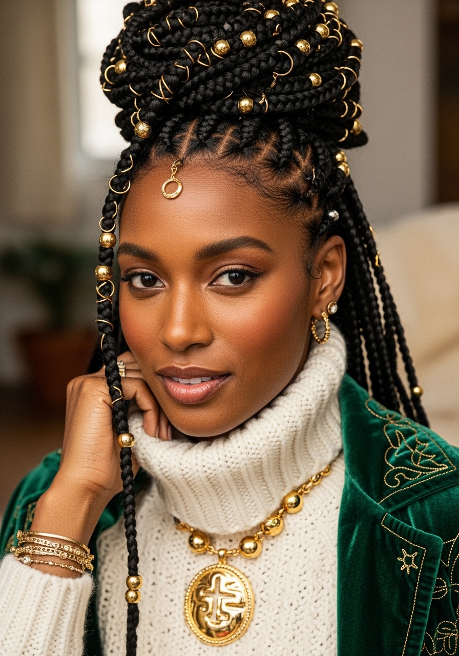 Braids with Hair Jewelry