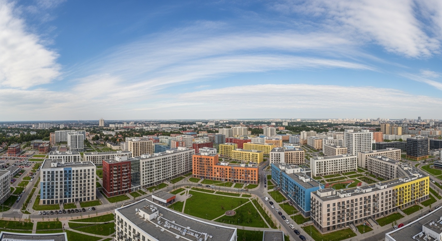 Vue panoramique de logements sociaux modernes