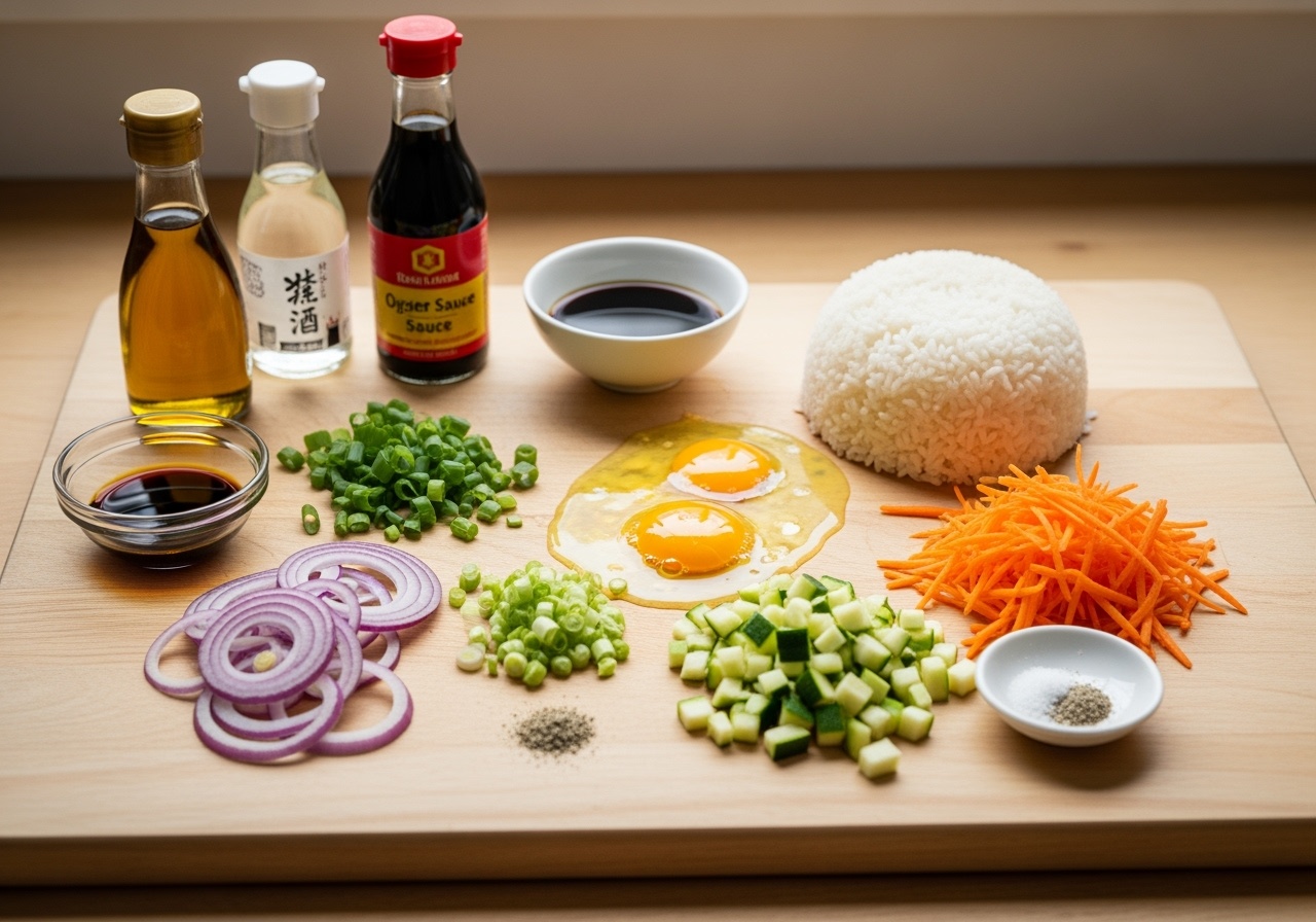 계란볶음밥 재료 준비